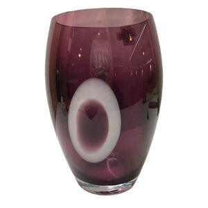Amethyst Purple Art Glass Vase Milky Swirl Whimsigoth Quiet Luxury Home Decor